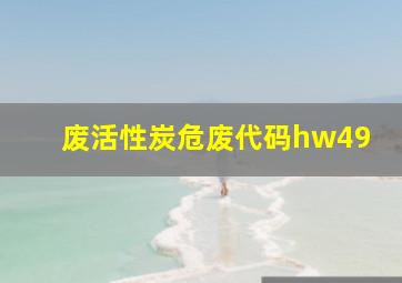 废活性炭危废代码hw49