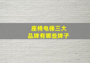 座椅电梯三大品牌有哪些牌子