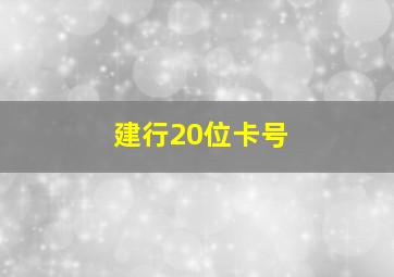 建行20位卡号