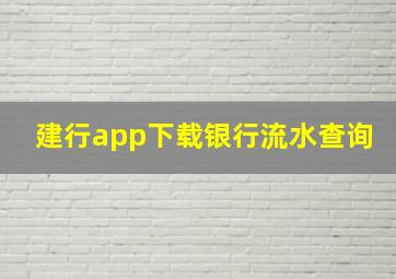 建行app下载银行流水查询