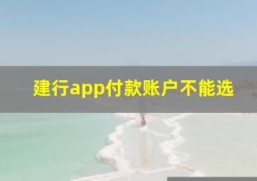 建行app付款账户不能选