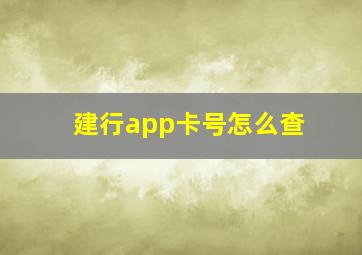 建行app卡号怎么查