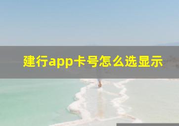 建行app卡号怎么选显示