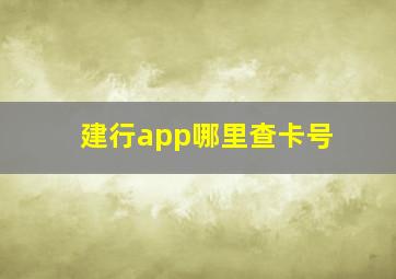 建行app哪里查卡号