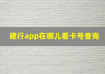 建行app在哪儿看卡号查询