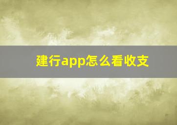 建行app怎么看收支