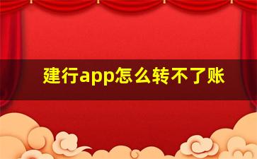 建行app怎么转不了账