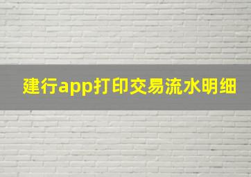 建行app打印交易流水明细