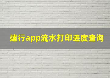 建行app流水打印进度查询