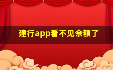 建行app看不见余额了