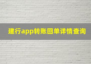 建行app转账回单详情查询