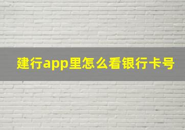 建行app里怎么看银行卡号