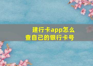 建行卡app怎么查自己的银行卡号