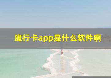 建行卡app是什么软件啊