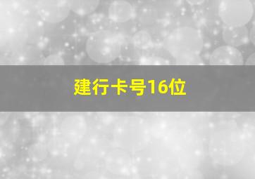 建行卡号16位