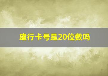 建行卡号是20位数吗