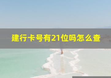 建行卡号有21位吗怎么查