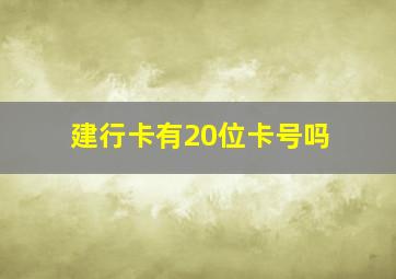 建行卡有20位卡号吗