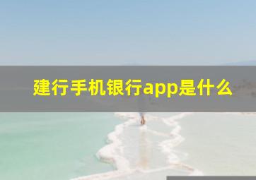 建行手机银行app是什么