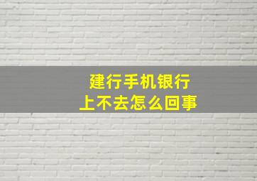 建行手机银行上不去怎么回事