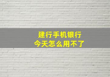 建行手机银行今天怎么用不了