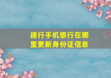 建行手机银行在哪里更新身份证信息