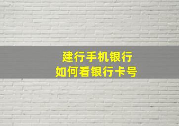 建行手机银行如何看银行卡号