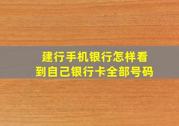 建行手机银行怎样看到自己银行卡全部号码