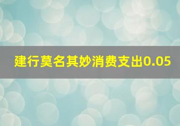 建行莫名其妙消费支出0.05