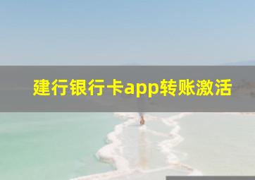 建行银行卡app转账激活