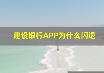 建设银行APP为什么闪退