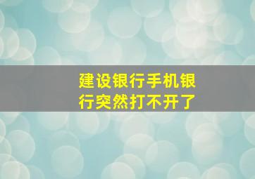 建设银行手机银行突然打不开了