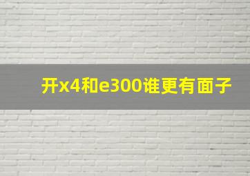 开x4和e300谁更有面子