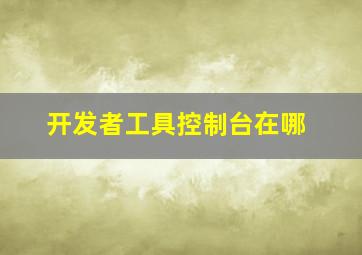 开发者工具控制台在哪