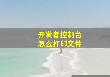 开发者控制台怎么打印文件