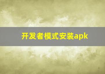 开发者模式安装apk