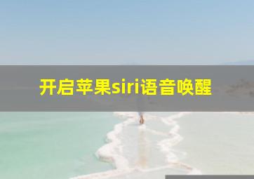 开启苹果siri语音唤醒