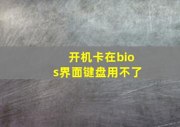 开机卡在bios界面键盘用不了