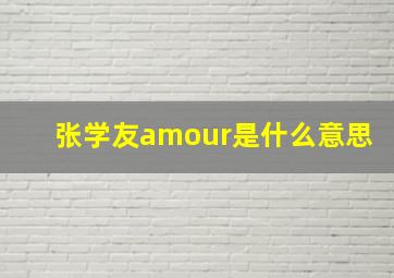 张学友amour是什么意思