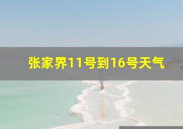 张家界11号到16号天气