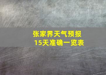 张家界天气预报15天准确一览表