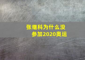 张继科为什么没参加2020奥运