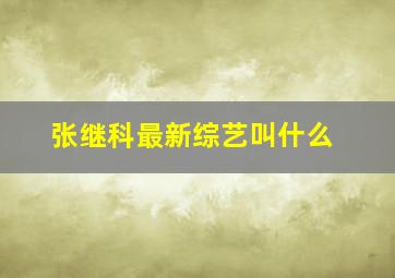 张继科最新综艺叫什么