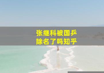 张继科被国乒除名了吗知乎