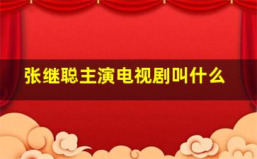 张继聪主演电视剧叫什么