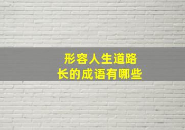 形容人生道路长的成语有哪些