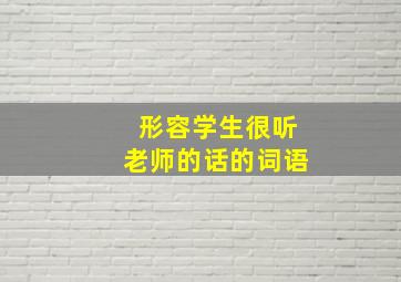 形容学生很听老师的话的词语