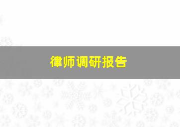 律师调研报告