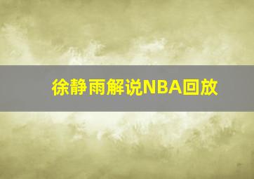 徐静雨解说NBA回放