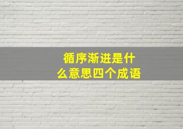 循序渐进是什么意思四个成语